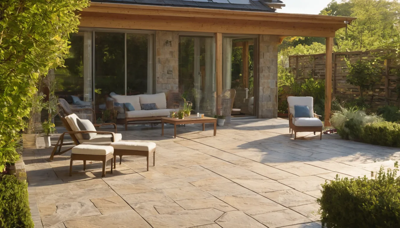 Stamped concrete patio behind a home in the North Prairie area